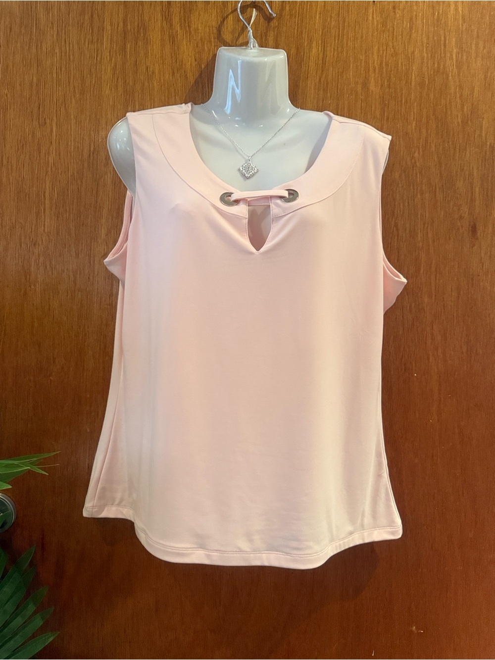 Tommy Hilfiger Pale Pink Lace-Up Neck Sleeveless Tank